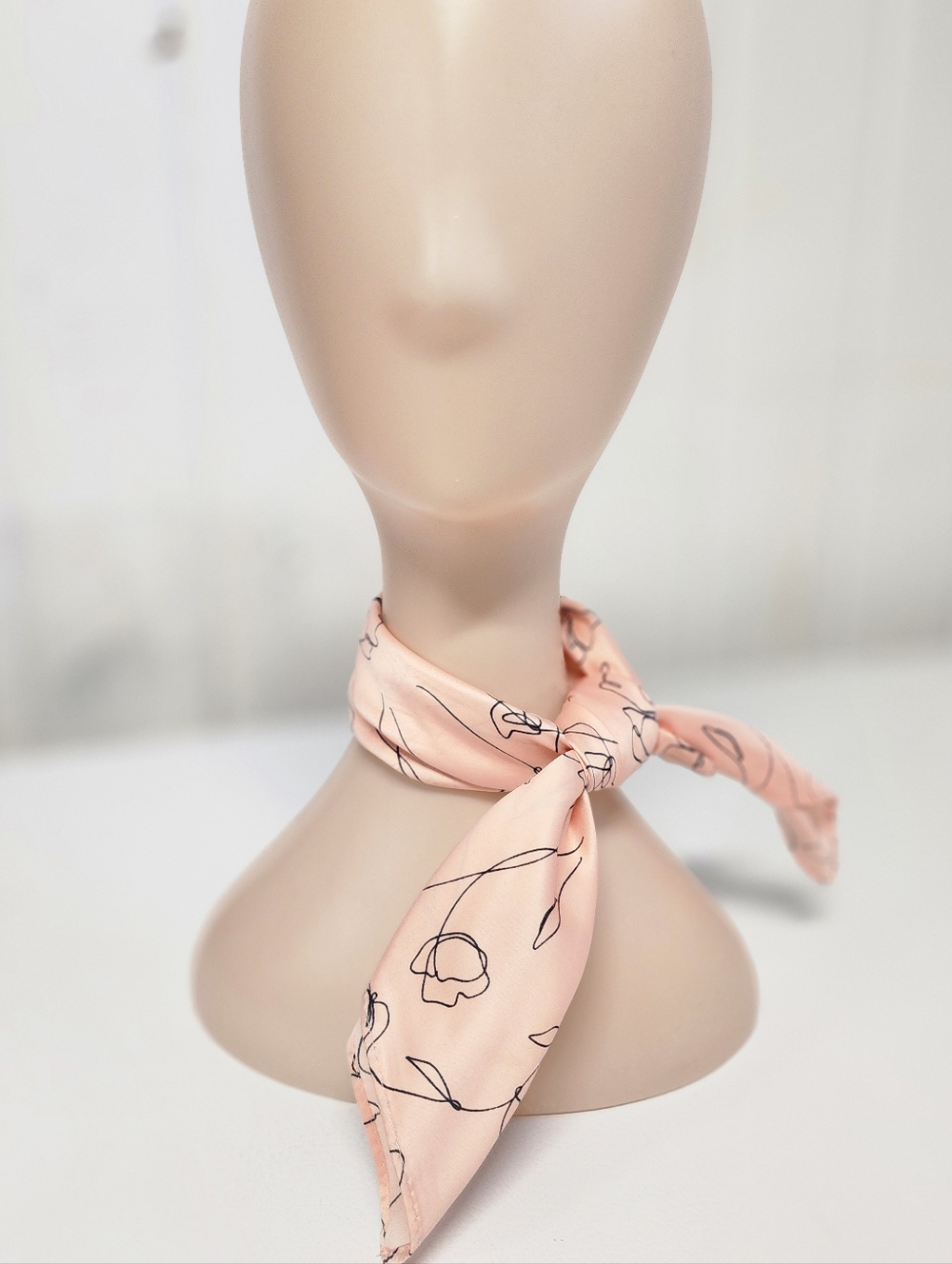 Women's Peachy Pink Floral Neck Scarf 24" Square